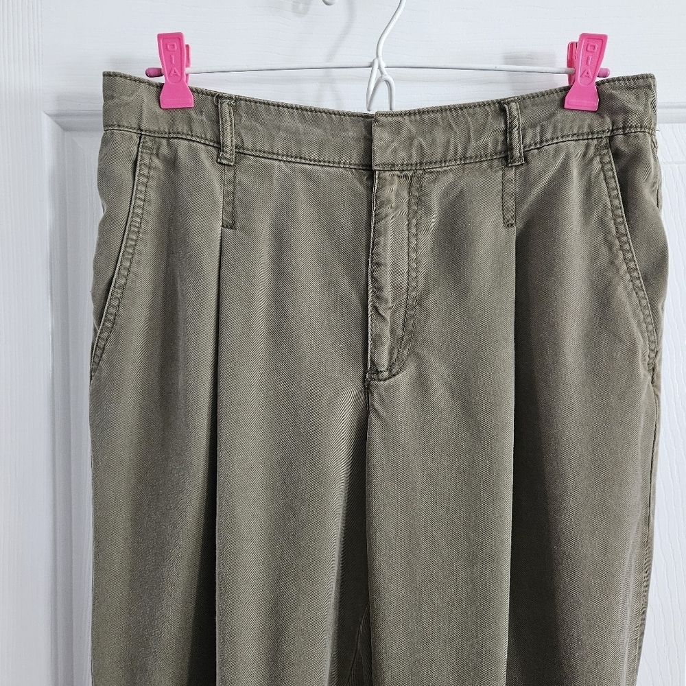 NWOT LOFT Emory Trousers With Pleated Front- Evening Olive - Picture 2 of 10